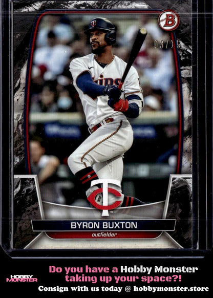 2023 Bowman Byron Buxton Black Pattern #/15 Minnesota Twins