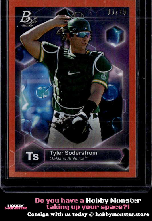 2022 Bowman Platinum Tyler Soderstrom Precious Elements Orange #/25 Athletics