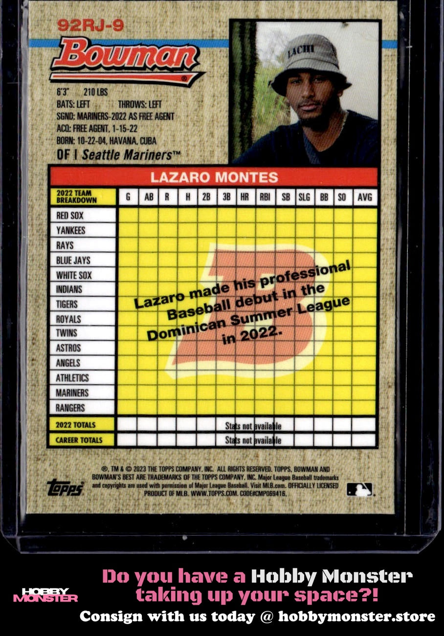 2023 Bowman's Best Lazaro Montes 1992 Bowman by Randy Johnson Seattle Mariners
