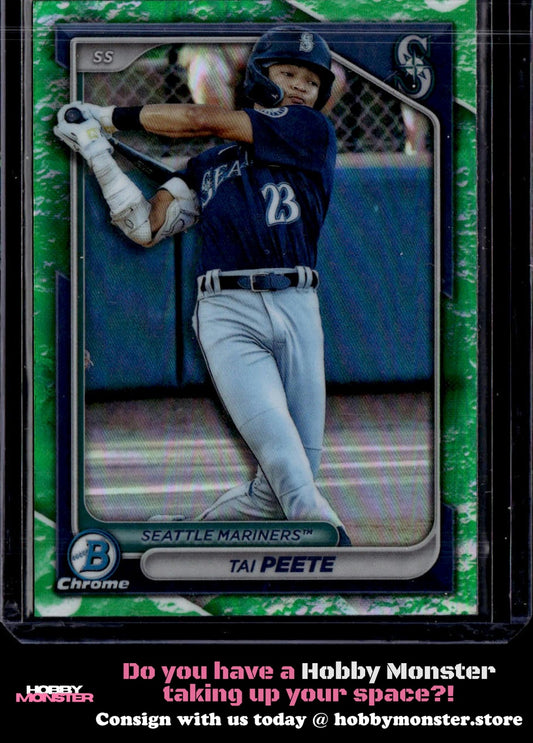 2024 Bowman Tai Peete Chrome Prospects Lunar Glow Refractors Seattle Mariners