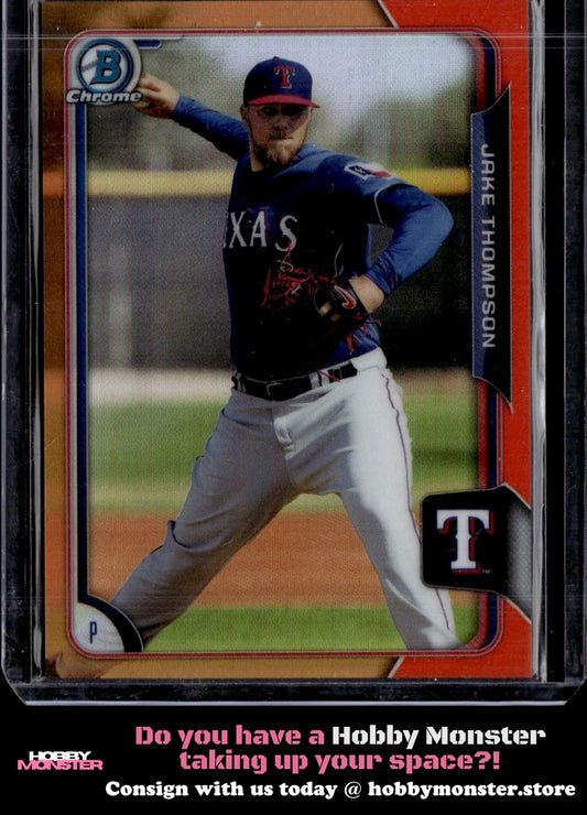 2015 Bowman Chrome Jake Thompson Prospects Orange Refractors #/25 Texas Rangers