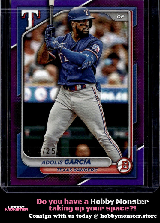2024 Bowman Adolis Garcia Purple #/250 Texas Rangers