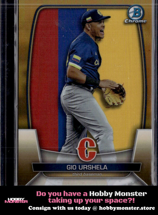 2023 Bowman Chrome Gio Urshela WBC Flag Gold Refractor #/50 Colombia