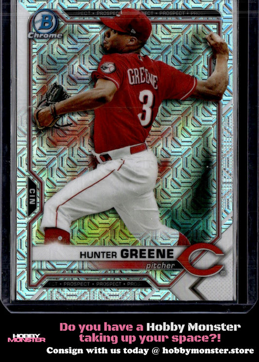 2021 Bowman Hunter Greene Chrome Prospects Mojo Refractor Cincinnati Reds
