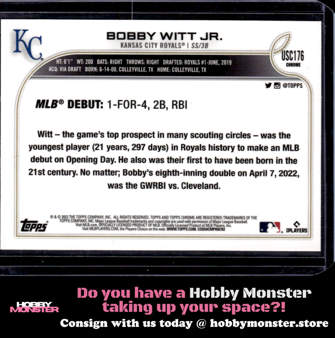 2022 Topps Chrome Update Bobby Witt Jr. Rookie Debut Kansas City Royals