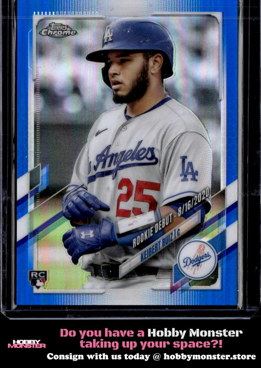 2021 Topps Chrome Update Keibert Ruiz Blue Refractor 1/199 Los Angeles Dodgers