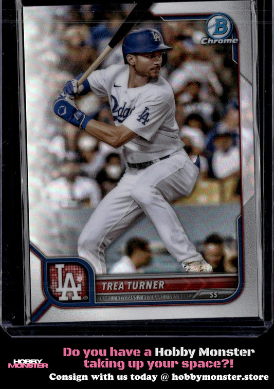 2022 Bowman Chrome Trea Turner Refractor #/499 Los Angeles Dodgers