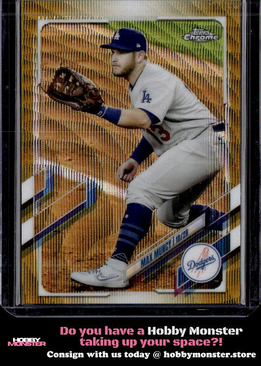 2021 Topps Chrome Max Muncy Gold Wave Refractor #/50 Los Angeles Dodgers