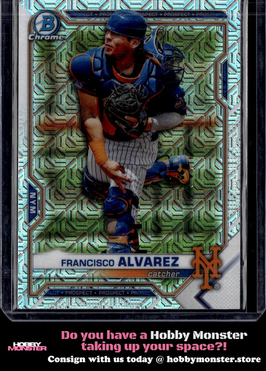 2021 Bowman Francisco Alvarez Chrome Prospects Mojo Refractor New York Mets B