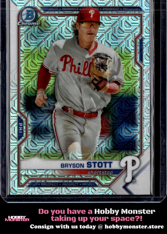 2021 Bowman Bryson Stott Chrome Prospects Mojo Refractor Philadelphia Phillies