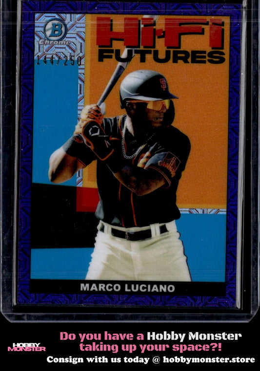 2022 Bowman Marco Luciano Hi-Fi Futures Mojo Purple Refractor #/250 Giants