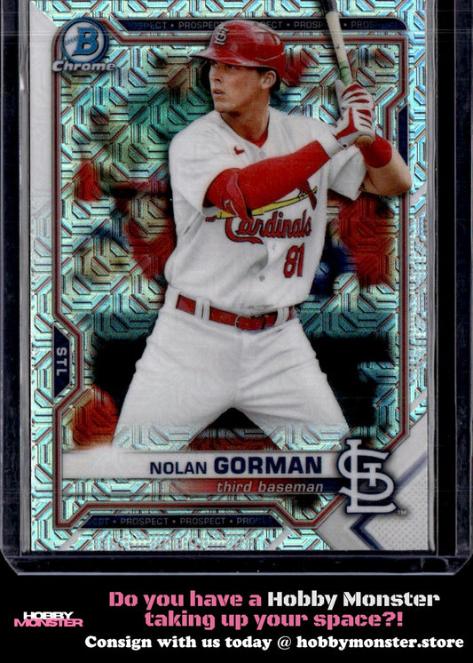 2021 Bowman Nolan Gorman Chrome Prospects Mojo Refractor St. Louis Cardinals