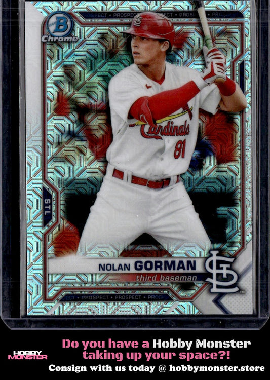 2021 Bowman Nolan Gorman Chrome Prospects Mojo Refractor St. Louis Cardinals B