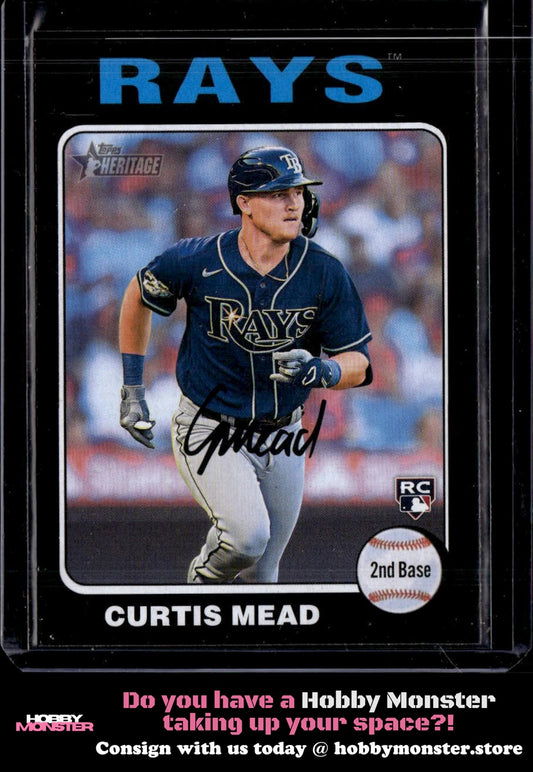 2024 Topps Heritage Curtis Mead Black Border Rookie Tampa Bay Rays