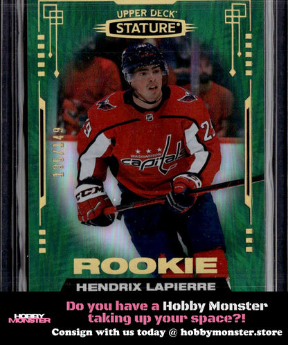 2021-22 Upper Deck Stature Hendrix Lapierre Green #/149 Washington Capitals