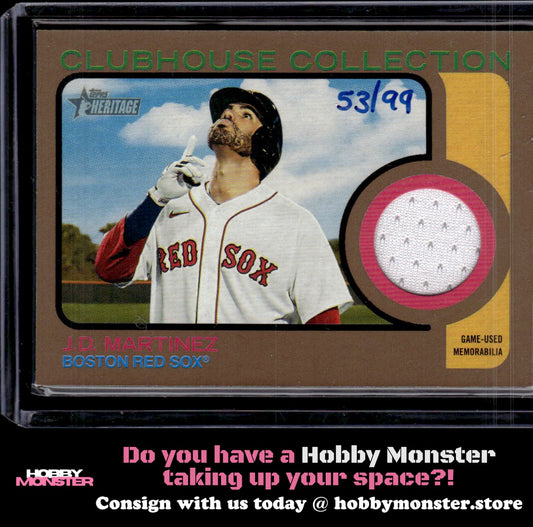 2022 Topps Heritage J.D. Martinez Relic Gold Jersey #/99 Boston Red Sox
