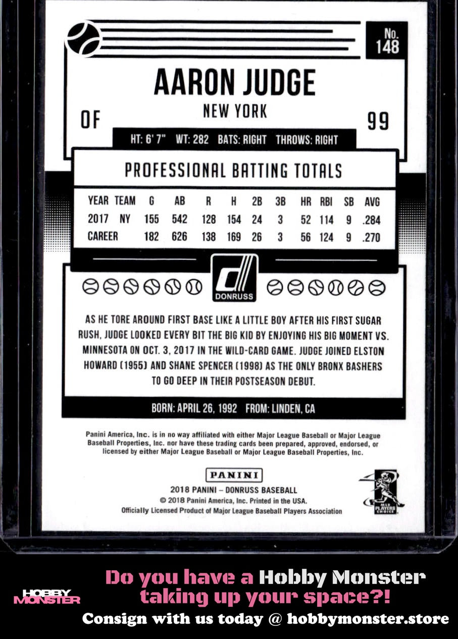 2018 Donruss Aaron Judge ROY New York Yankees