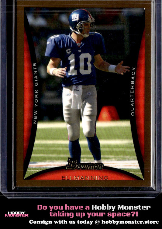 2008 Bowman Eli Manning Gold New York Giants