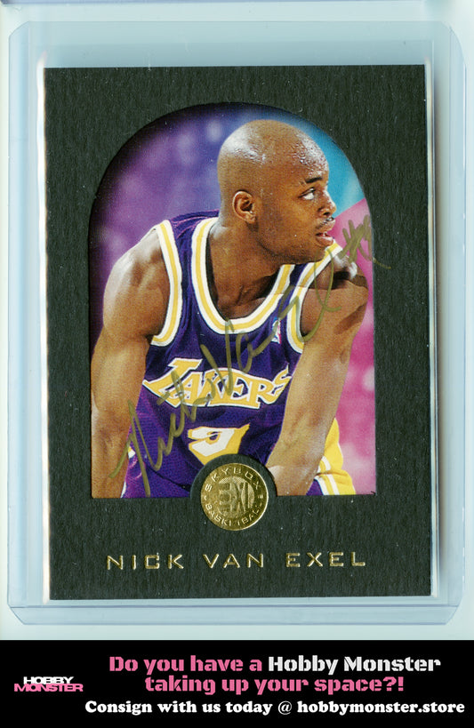 1995-96 SkyBox E-XL Nick Van Exel Gold Ink Auto Los Angeles Lakers