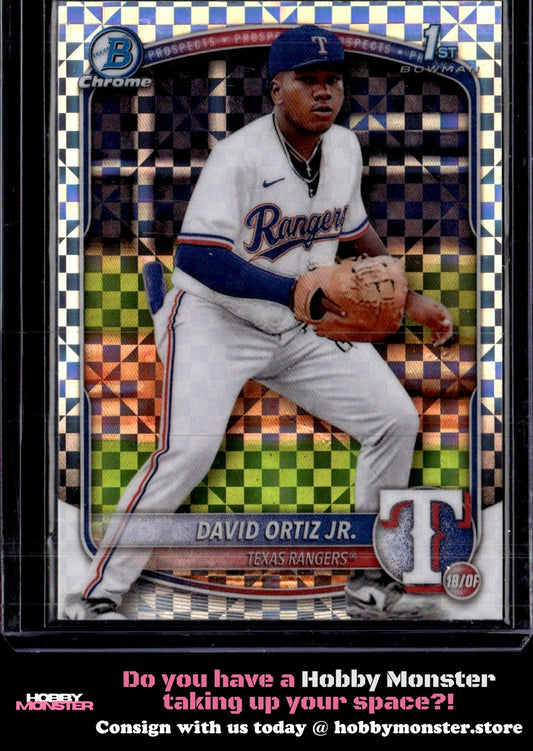 2025 Bowman David Ortiz Jr. Chrome Prospects X-Fractor Texas Rangers