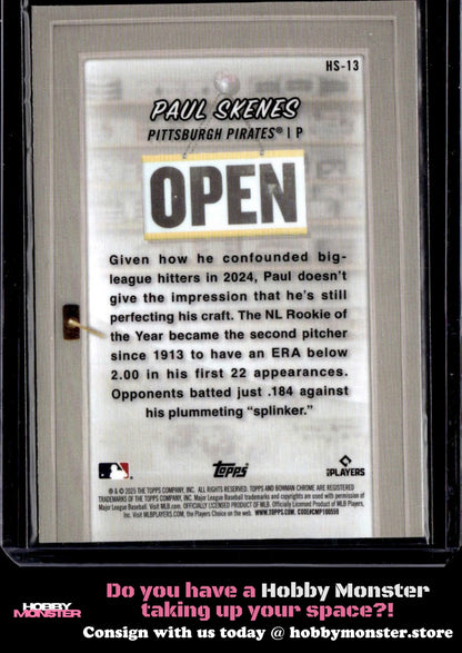 2025 Bowman Paul Skenes Hobby Stars Pittsburgh Pirates