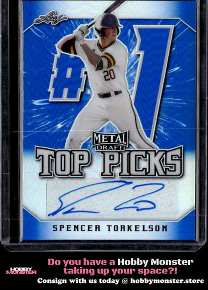2020 Leaf Metal Draft Spencer Torkelson Top Picks Blue Rainbow Auto /35