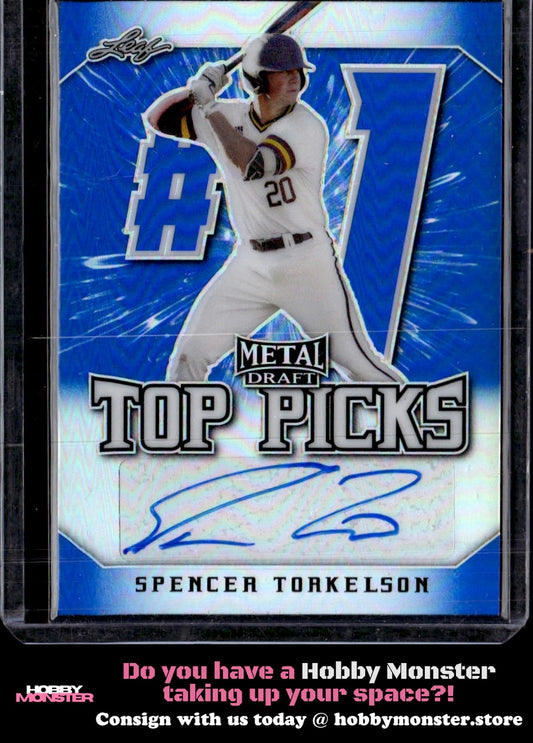 2020 Leaf Metal Draft Spencer Torkelson Top Picks Blue Rainbow Auto /35