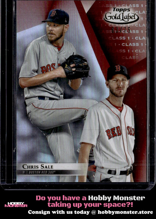 2018 Topps Gold Label Chris Sale Class 1 Red #/75 Boston Red Sox