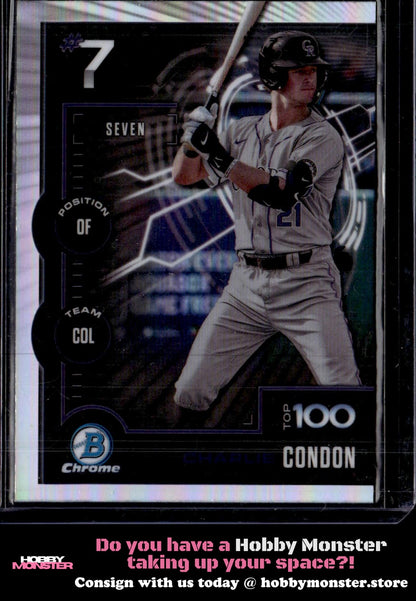 2025 Bowman Charlie Condon Bowman Scouts Top 100 Colorado Rockies