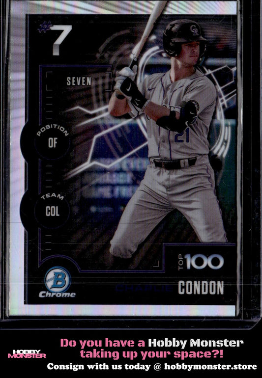 2025 Bowman Charlie Condon Bowman Scouts Top 100 Colorado Rockies