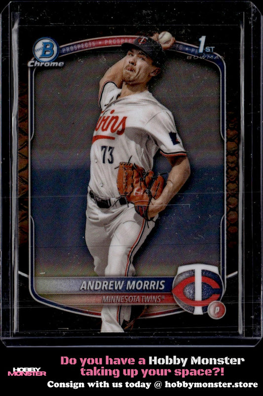 2025 Bowman Andrew Morris Chrome Prospects Reptilian Refractor Minnesota Twins