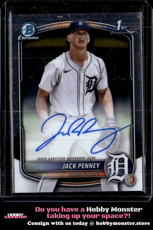 2025 Bowman Jack Penney Chrome Prospects Autographs Auto Detroit Tigers