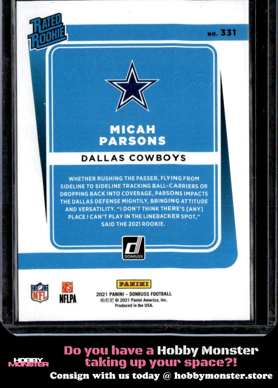 2021 Donruss Micah Parsons Rookie Dallas Cowboys