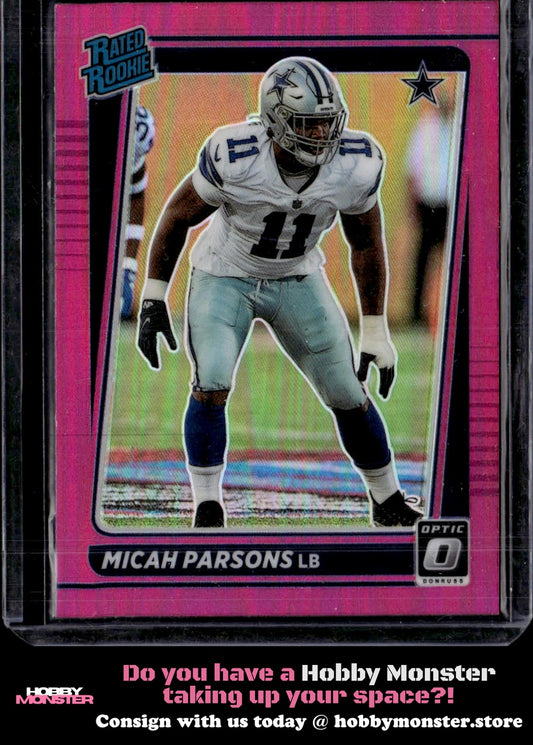 2021 Donruss Optic Micah Parsons Pink Rookie Dallas Cowboys