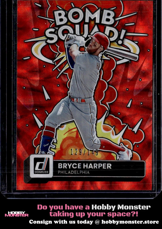 2022 Donruss Bryce Harper Bomb Squad Red #/149 Philadelphia Phillies