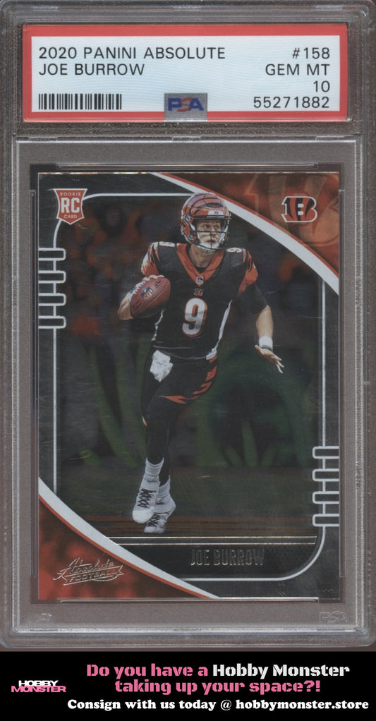2020 Panini Absolute Joe Burrow Rookie Cincinnati Bengals PSA 10