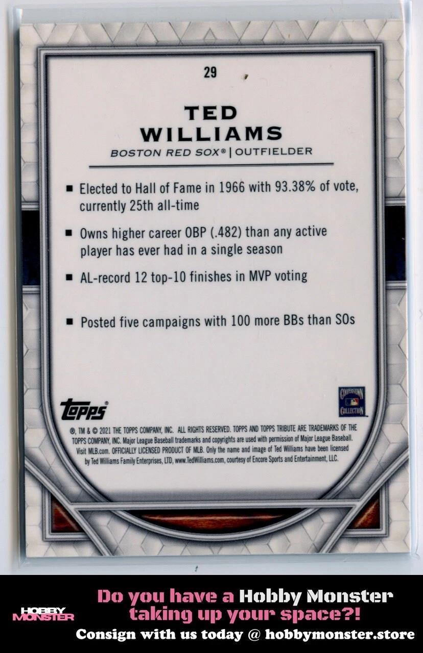 2021 Topps Tribute Ted Williams Green #/99 Boston Red Sox