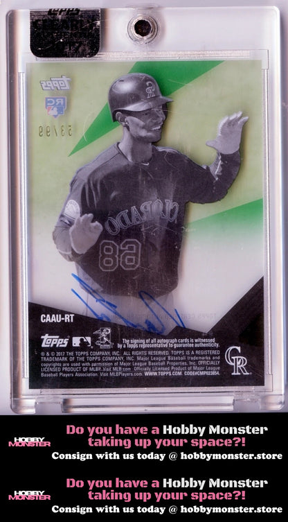 2017 Topps Clearly Authentic Raimel Tapia Green Auto #/99 Colorado Rockies