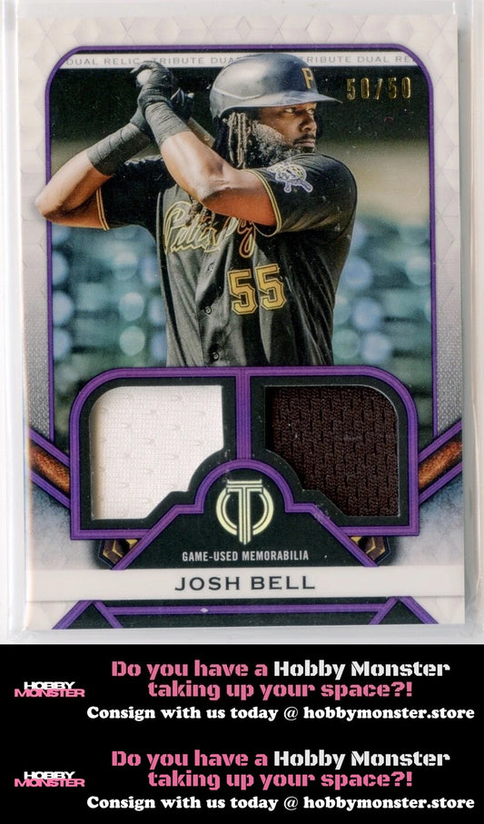 2021 Topps Tribute Josh Bell Dual Relic Purple #/50 Pittsburgh Pirates