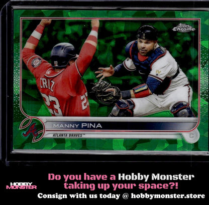 2022 Topps Chrome Update Sapphire Edition Manny Pina Green #/75 Atlanta Braves