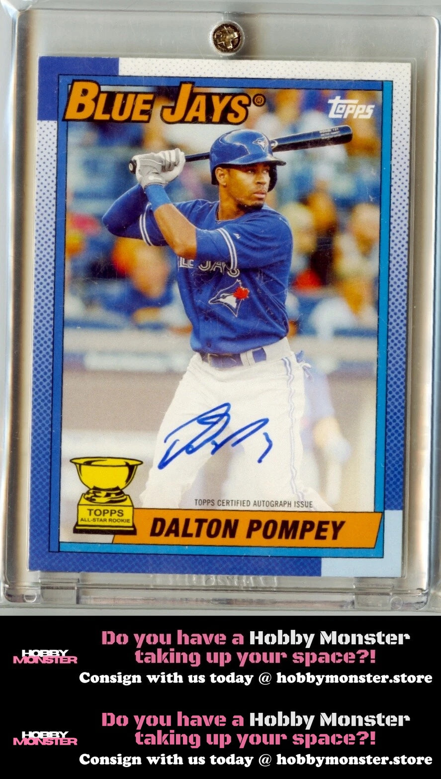 2015 Topps Archives Dalton Pompey 1990 Rookie Auto #/199 Toronto Blue Jays