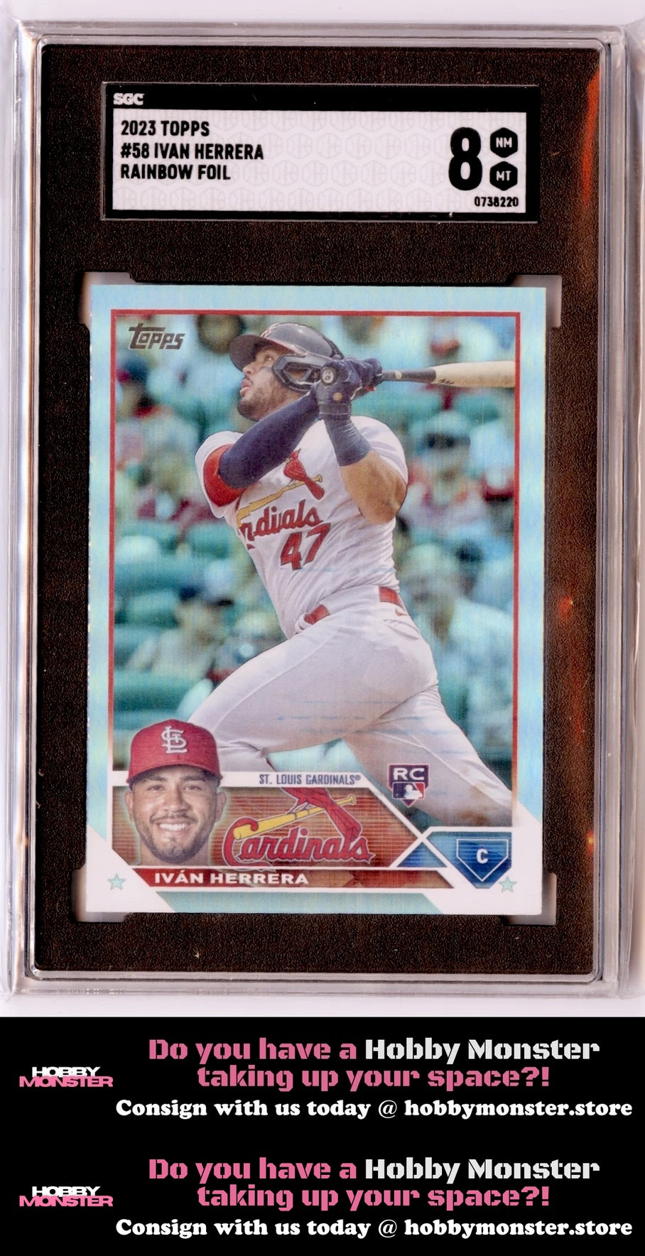 2023 Topps Iván Herrera Rainbow Foil St. Louis Cardinals SGC 8