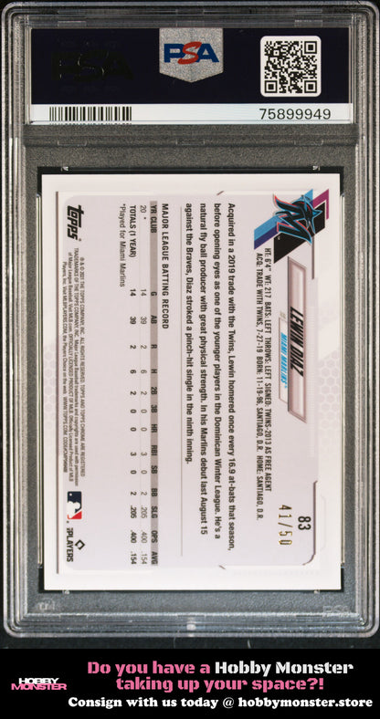 2021 Topps Chrome Ben Baller Lewin Diaz Gold Rookie #/50 Marlins PSA 10