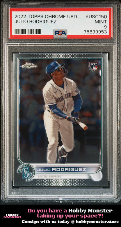 2022 Topps Chrome Update Julio Rodriguez Rookie Seattle Mariners PSA 9
