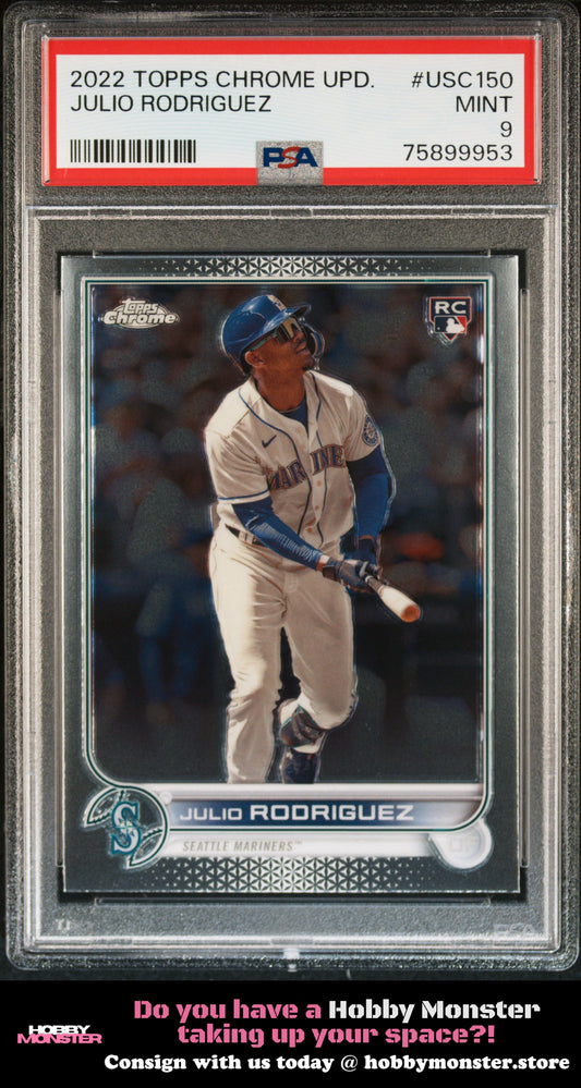 2022 Topps Chrome Update Julio Rodriguez Rookie Seattle Mariners PSA 9