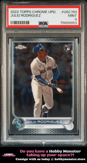 2022 Topps Chrome Update Julio Rodriguez Rookie Seattle Mariners PSA 9