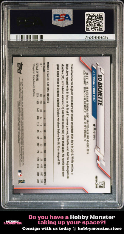 2020 Topps Chrome Bo Bichette Sepia Refractor Toronto Blue Jays PSA 10