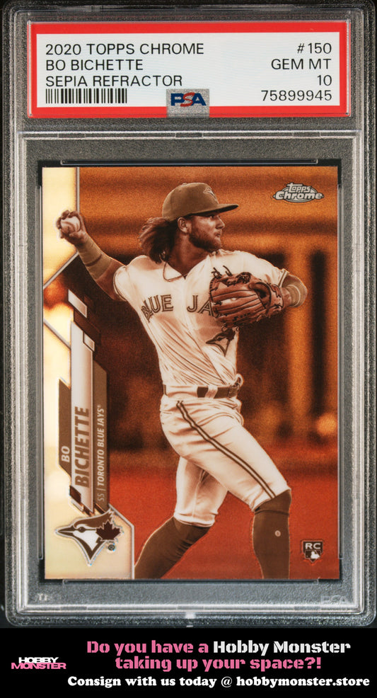 2020 Topps Chrome Bo Bichette Sepia Refractor Toronto Blue Jays PSA 10