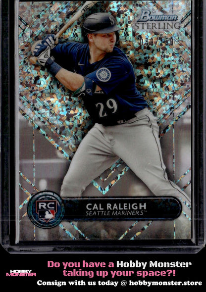 2022 Bowman Sterling Cal Raleigh Mini Diamond Refractor #/150 Seattle Mariners
