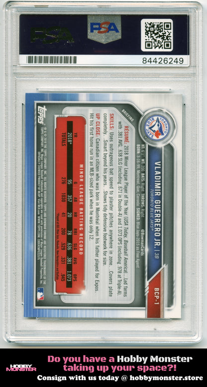 2019 Bowman Vladimir Guerrero Jr. Chrome Auto Toronto Blue Jays PSA 10 Authentic